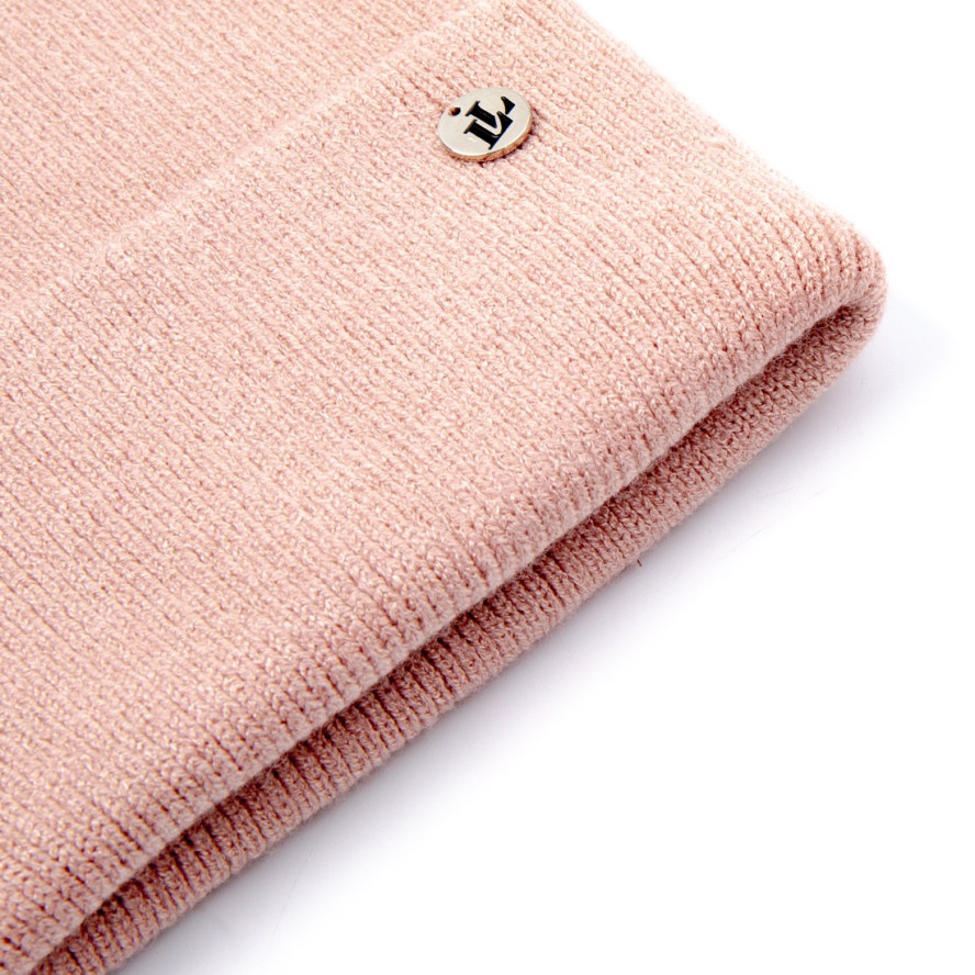 Шапка біні жіноча віскоза з вовною рожева COURTNEY 242-210, фото 2