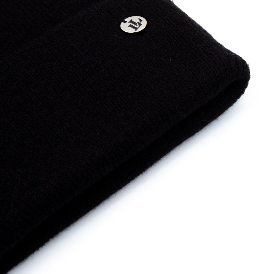Шапка біні жіноча віскоза з вовною чорна COURTNEY 242-227, фото 2