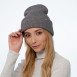 Шапка біні жіноча віскоза з вовною сіра COURTNEY 242-234, фото 3