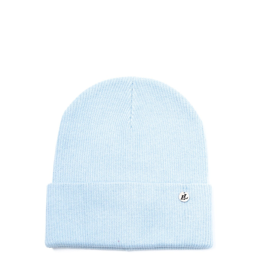 Шапка бини женская хлопок голубая PEYTON 243-415, фото 1