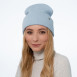 Шапка бини женская хлопок голубая PEYTON 243-415, фото 3