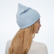 Шапка бини женская хлопок голубая PEYTON 243-415, фото 4
