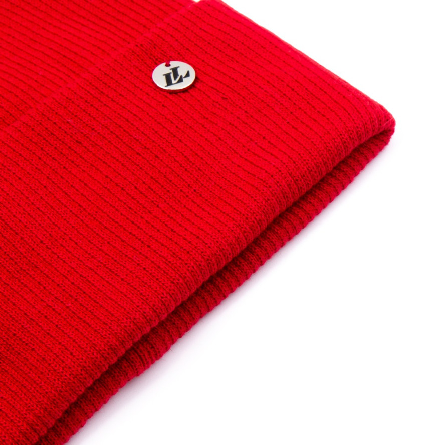 Шапка бини женская хлопок красная PEYTON 243-422, фото 2