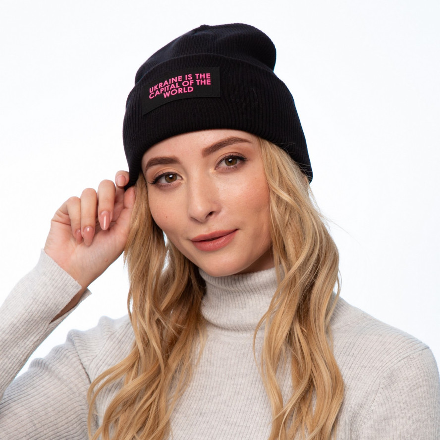 Шапка бини женская хлопок черная LYN 248-595, фото 3