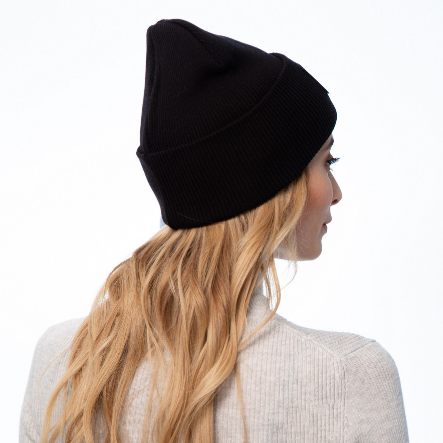 Шапка бини женская хлопок черная LYN 248-601, фото 4