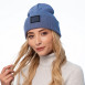 Шапка біні жіноча бавовна блакитна SHANE 252-943, фото 3