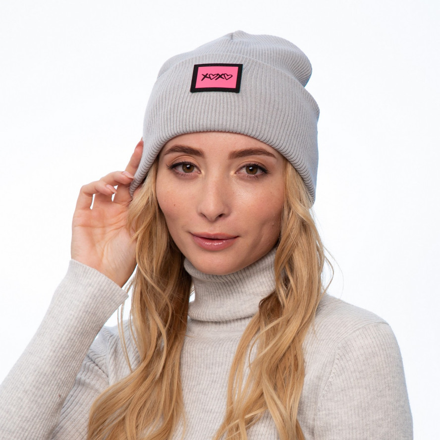 Шапка біні жіноча бавовна сіра GINNY 253-025, фото 3