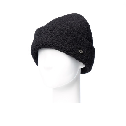 Шапка кубанка жіноча штучне хутро каракуль чорна CASSIE 255-067