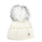 Шапка з помпоном жіноча вовна біла PRUDENCE 255-302