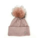 Шапка з помпоном жіноча вовна рожева PRUDENCE 255-326, фото 1