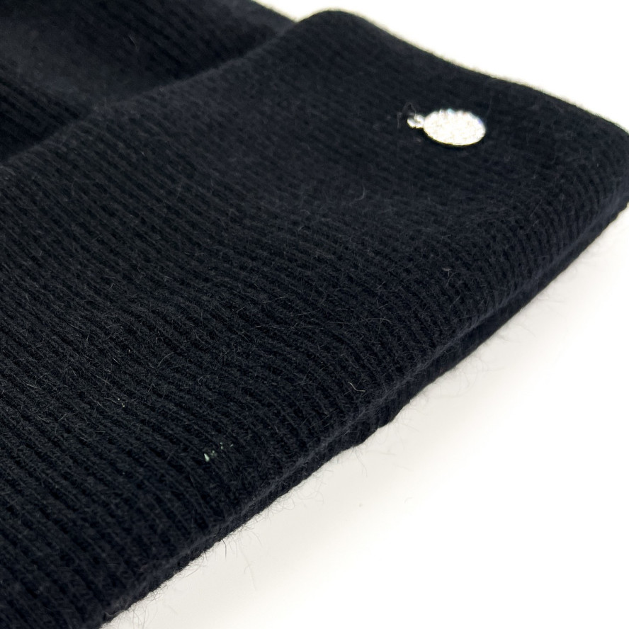 Шапка з помпоном жіноча вовна чорна PRUDENCE 255-333, фото 2