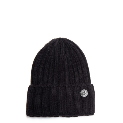 Шапка біні жіноча вовна з акрилом чорна CLARK 255-517