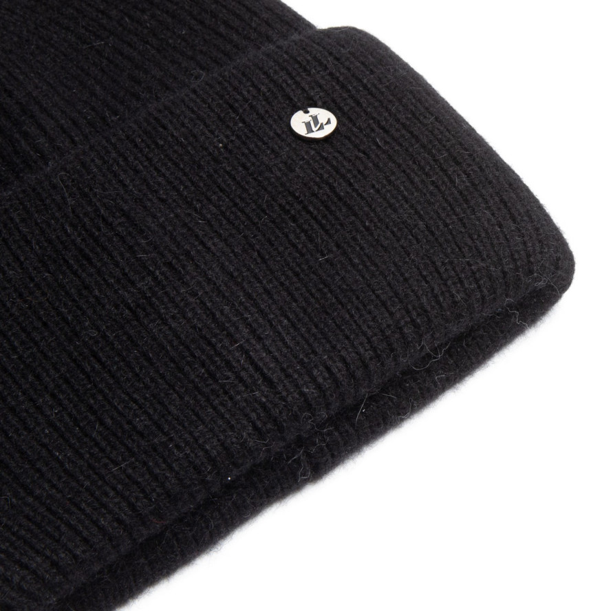 Шапка біні жіноча віскоза з ангорою чорна VINCENT 259-294, фото 2