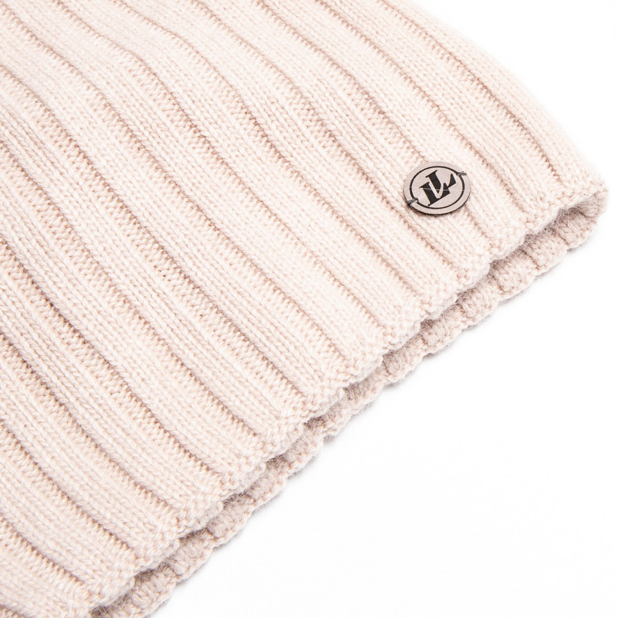 Шапка ковпак жіноча вовна бежева LIORA 259-478, фото 2