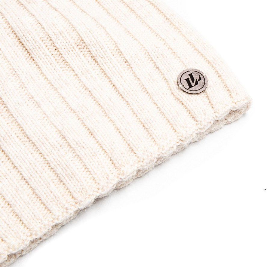 Шапка ковпак жіноча вовна бежева LIORA 259-485, фото 2