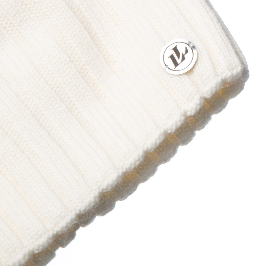 Шапка ковпак жіноча вовна біла LIORA 259-492, фото 2