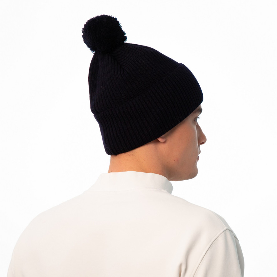 Шапка с помпоном мужская шерсть синяя ROLF 259-652, фото 4