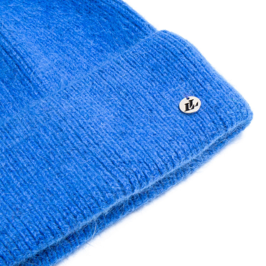 Шапка біні жіноча ангора блакитна LORETTE 261-372, фото 2