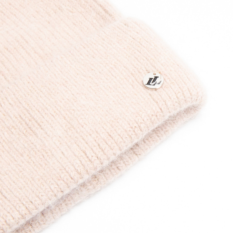 Шапка біні жіноча ангора бежева LORETTE 261-396, фото 2