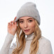 Шапка біні жіноча ангора сіра LORETTE 261-433, фото 3