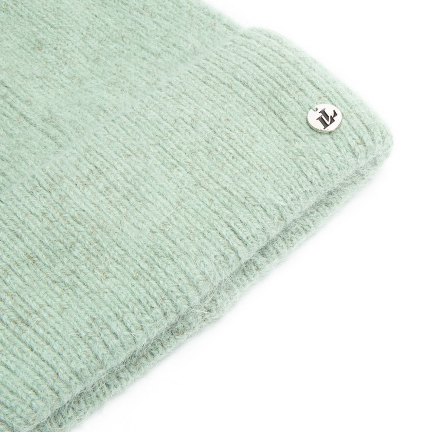 Шапка біні жіноча ангора зелена LORETTE 261-457, фото 2