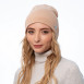 Шапка біні жіноча віскоза бежева NOELLA 261-495, фото 3