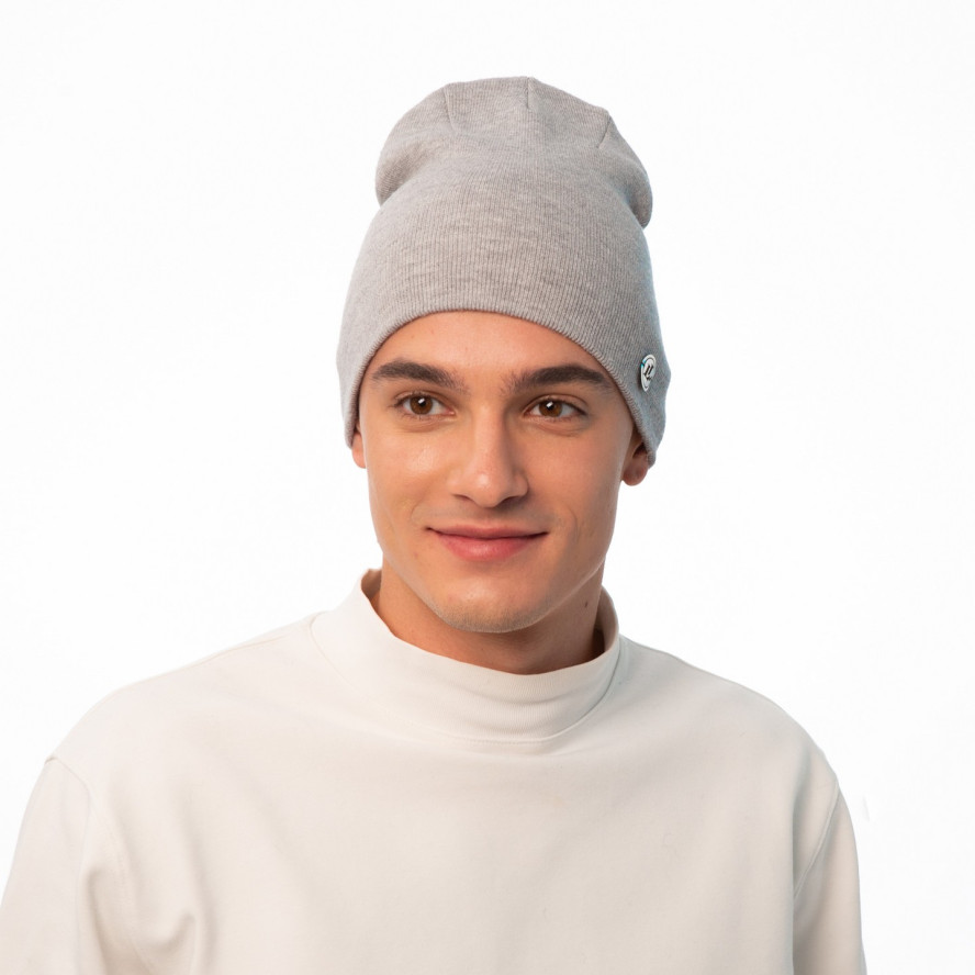 Шапка біні чоловіча віскоза сіра NOELLA 261-662, фото 3