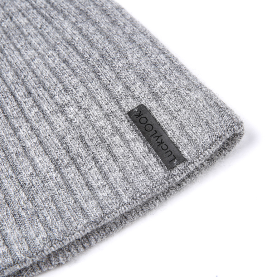 Шапка біні жіноча вовна сіра BENOIT 261-716, фото 2