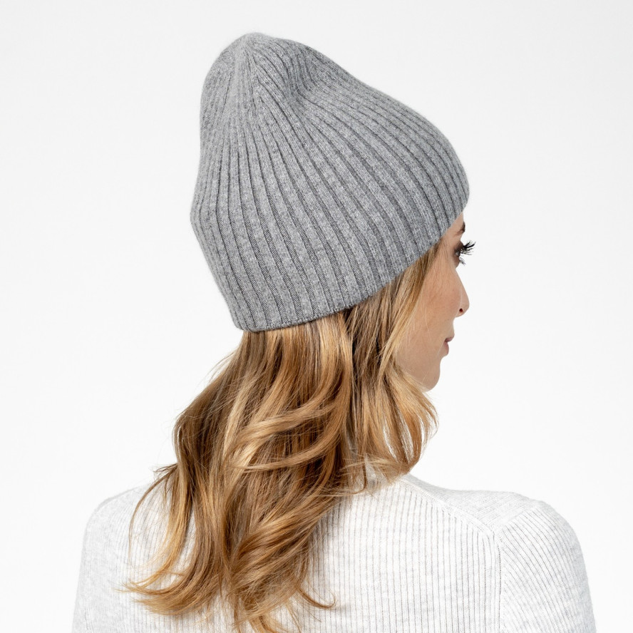 Шапка біні жіноча вовна сіра BENOIT 261-716, фото 4