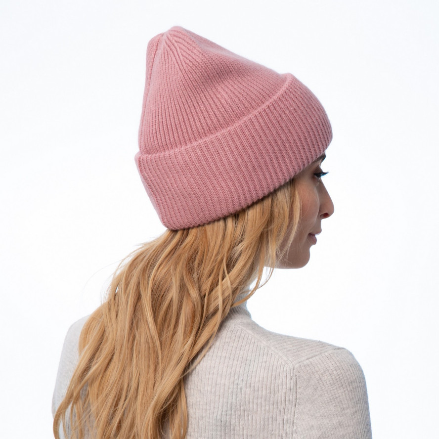 Шапка бини женская шерсть розовая GEORGE 263-734, фото 5
