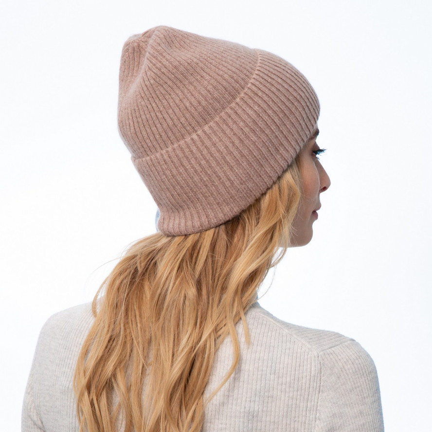 Шапка біні жіноча вовна бежева MAELYS 264-458, фото 4
