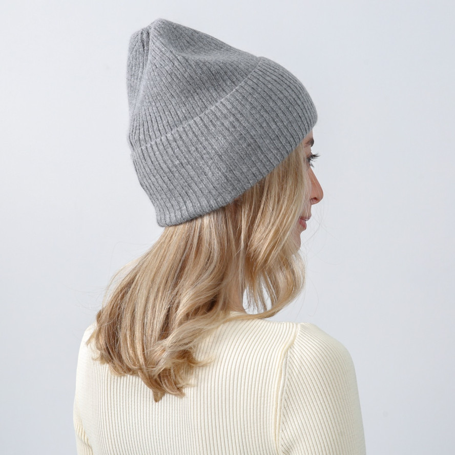 Шапка біні жіноча вовна сіра MAELYS 264-465, фото 4