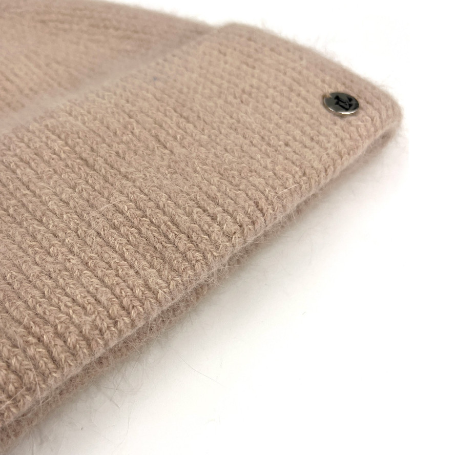 Шапка біні жіноча ангора бежева RACHEL 266-421, фото 2