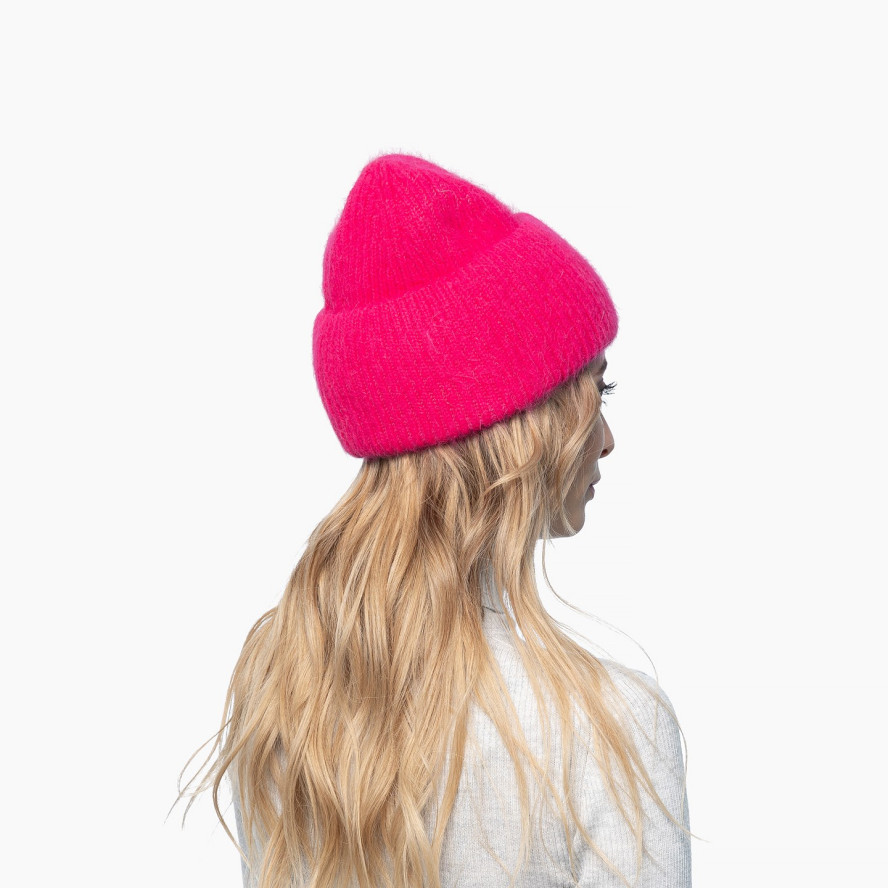 Шапка біні жіноча ангора рожева JOSIE 266-872, фото 4