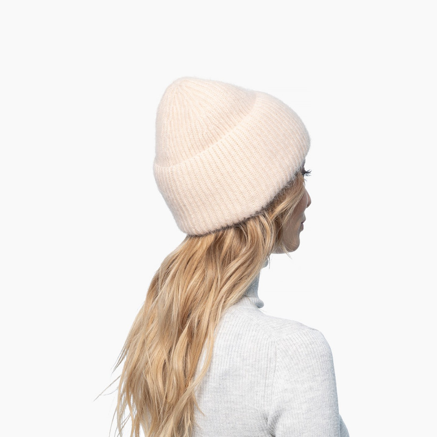 Шапка біні жіноча ангора бежева JOSIE 266-902, фото 4