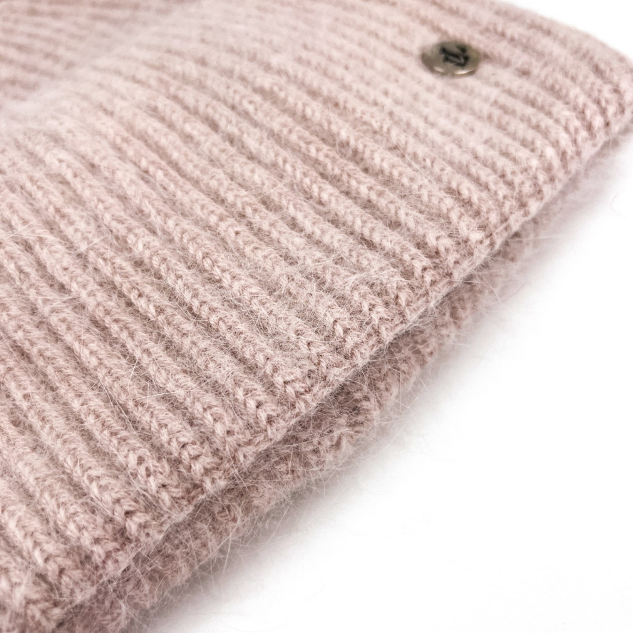 Шапка біні жіноча ангора бежева JOSIE 266-919, фото 2