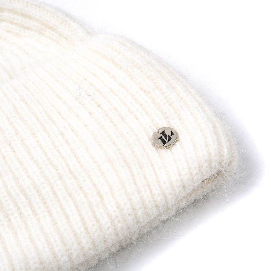 Шапка біні жіноча ангора молочна JOSIE 266-926, фото 2