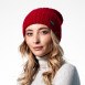 Шапка ковпак жіноча вовна червона LIORA 542-044, фото 3