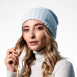 Шапка ковпак жіноча вовна блакитна LIORA 542-051, фото 3