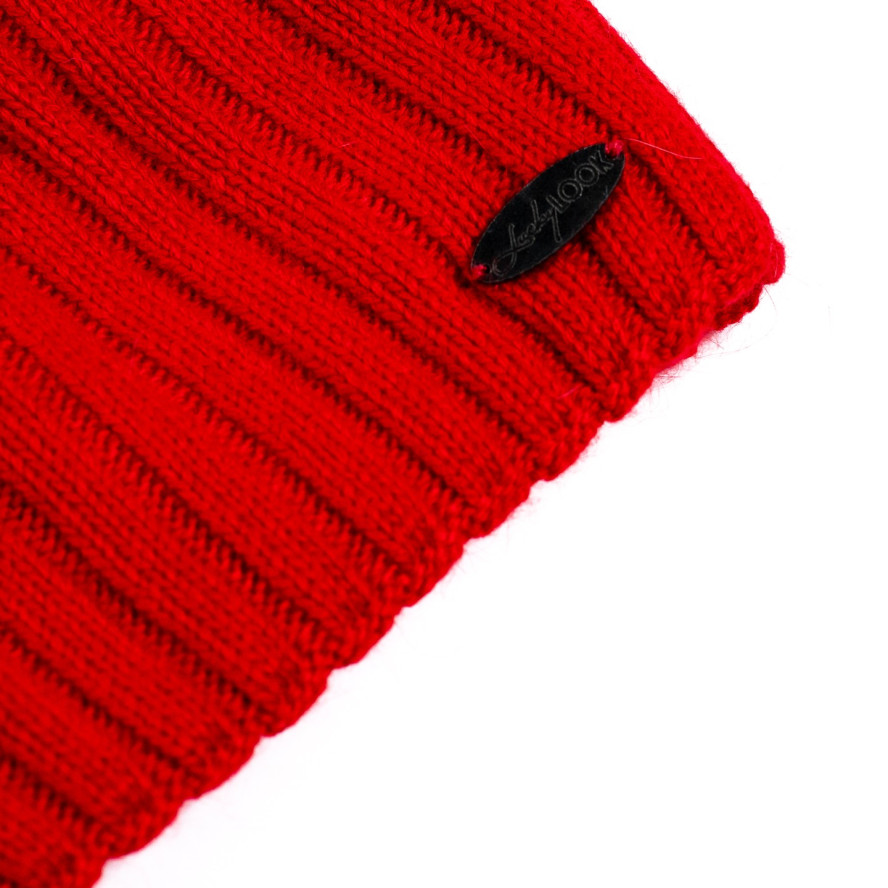 Шапка ковпак жіноча вовна червона LIORA 542-068, фото 2