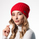 Шапка ковпак жіноча вовна червона LIORA 542-068, фото 3