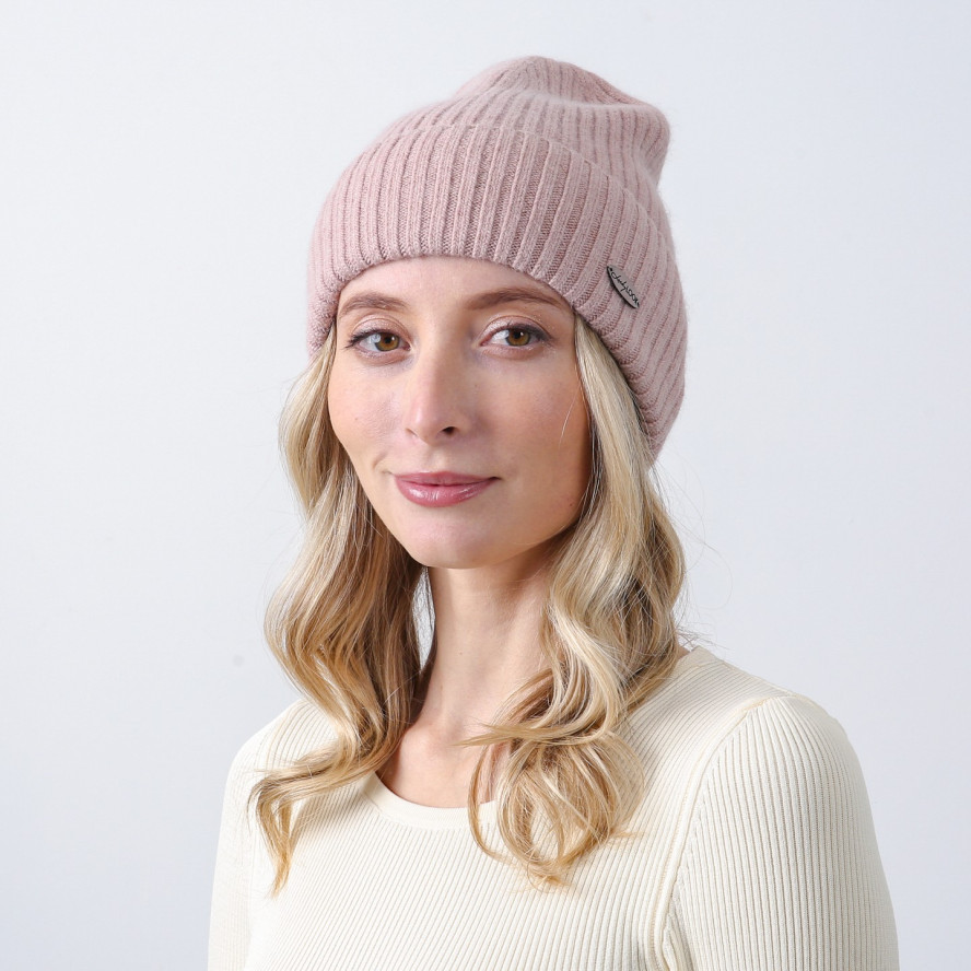 Шапка біні жіноча вовна бежева FREDERICK 542-075, фото 3