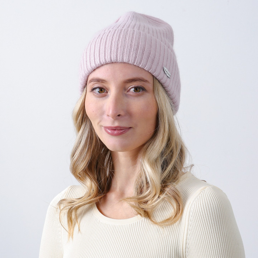 Шапка біні жіноча вовна рожева FREDERICK 542-099, фото 3
