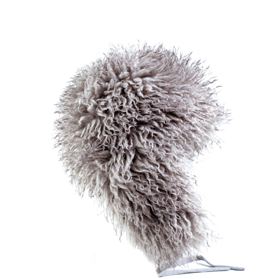 Шапка вушанка жіноча штучне хутро лама сіра ЛЕВКО 542-112, фото 2