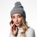 Шапка с помпоном женская акрил серая ЛУКА 542-129, фото 4