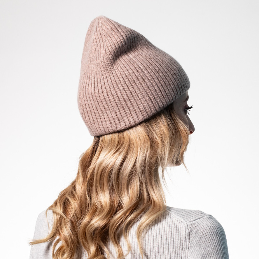 Шапка біні жіноча вовна бежева ЯРЕМА 542-167, фото 4