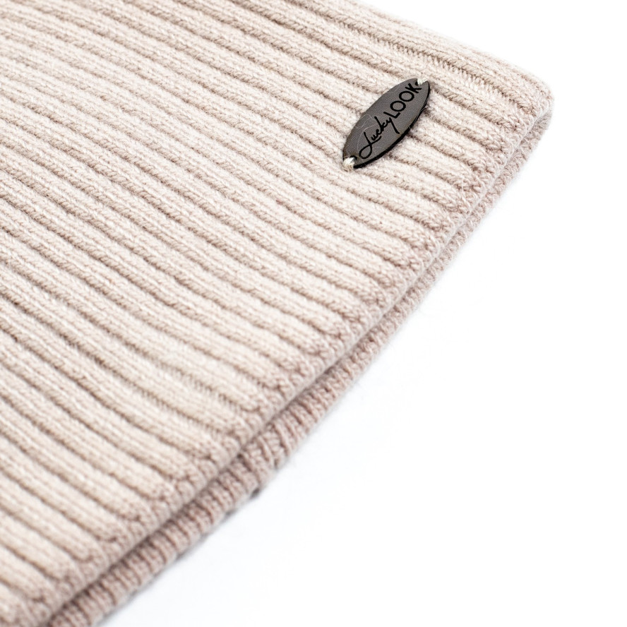 Шапка біні жіноча вовна бежева ЯРЕМА 542-174, фото 2