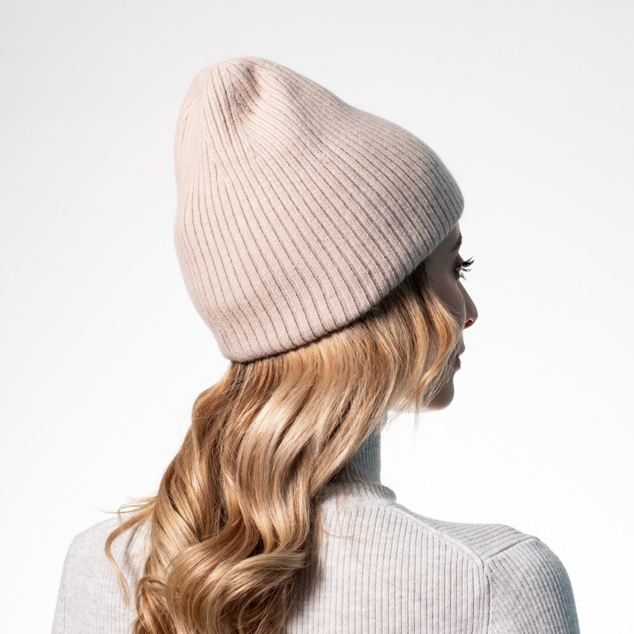 Шапка біні жіноча вовна бежева ЯРЕМА 542-174, фото 4