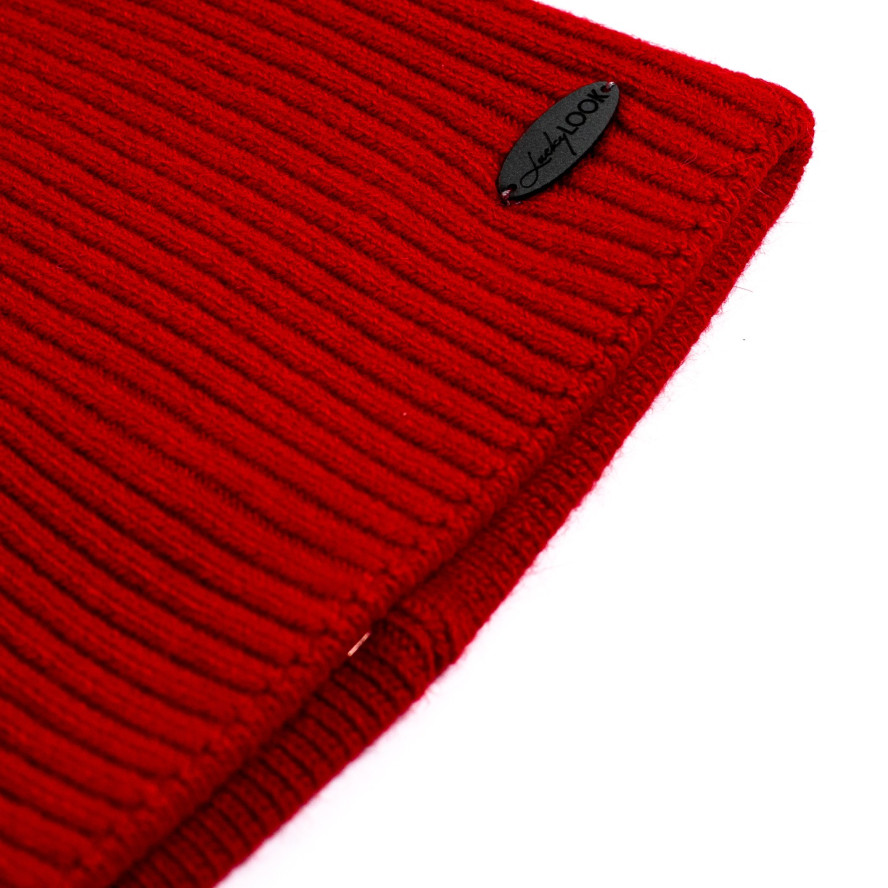 Шапка біні жіноча вовна червона ЯРЕМА 542-181, фото 2