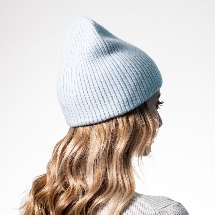 Шапка біні жіноча вовна блакитна ЯРЕМА 542-204, фото 4